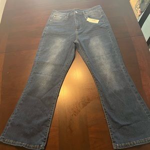 New boot cut petite, high waisted jeans